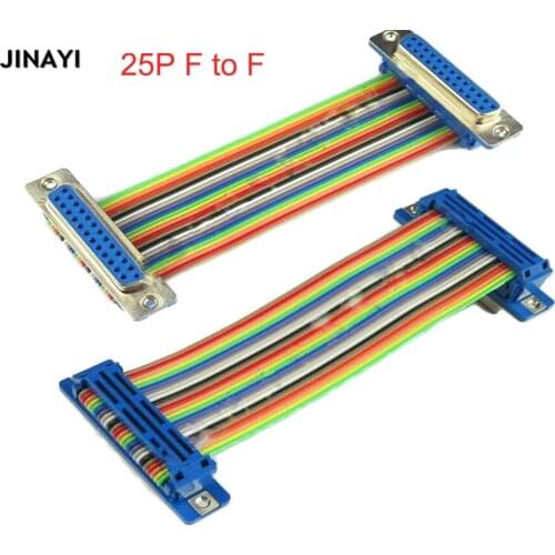 5pcs 25 Pin DB25 RS232 Male Female DIDC DR25 COM Ribbon Flat Cable Connector Adapter Cable 1m