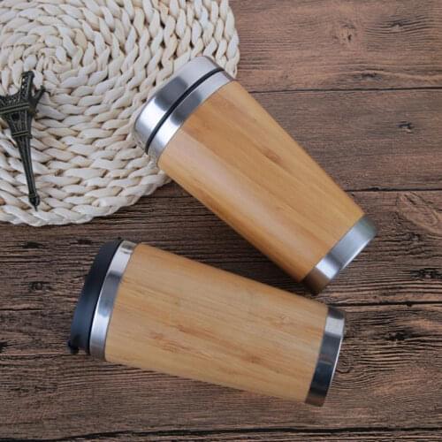 50pcs 16oz Reusable Bamboo Eco Travel Mug (Cup) 16oz bamboo tumbler for Coffee or Tea with slid lid and slip lid fang