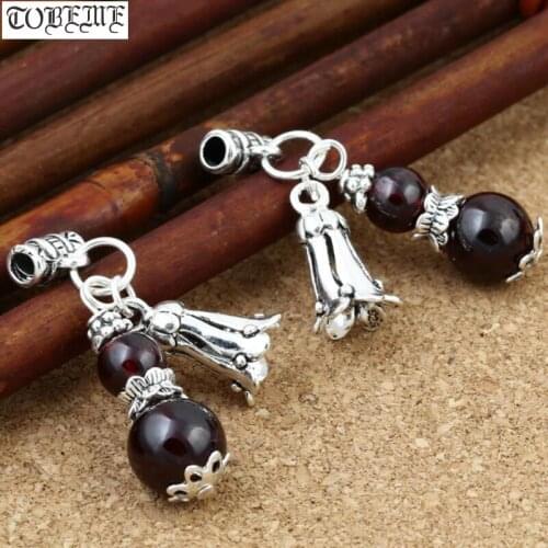 925 Silver Charm Bohemia Flower Bracelet Charm Beaded Jewelry Charms DIY Bracelet Accessories