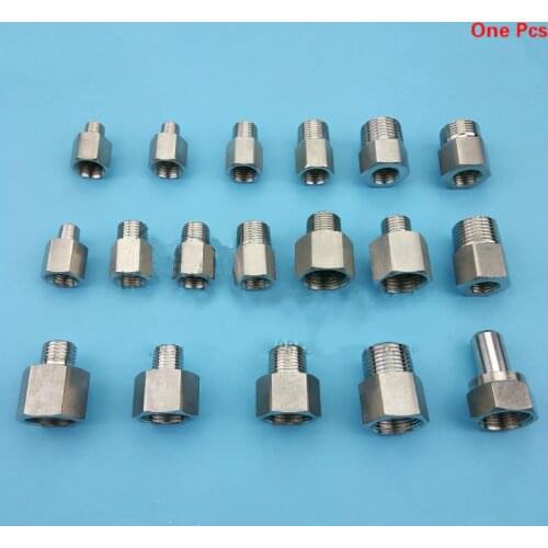 304 Stainless steel pipe fitting adapter pressure gauge adapter connector BSP 1/8 1/4 3/8 1/2 inch thread welded union nuts