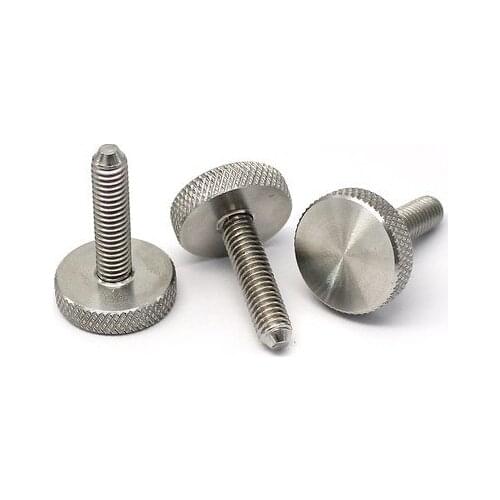 2pcs M10 stainless steel knurled hand screw big flat pineapple grain adjust handle advertising mirror bolt GB835 20mm-50mm long