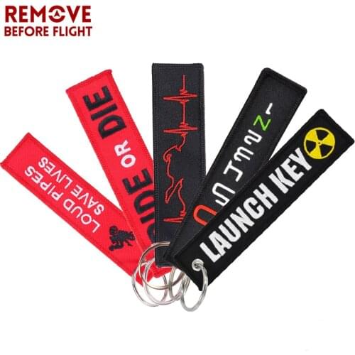 Mortorcycle Keychain Jewelry Embroidery RIDE OR DIE Key Chain for Aviation Gifts Luggage Tag Fashion Launch Key Chains