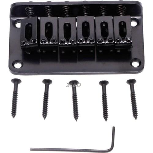 Guitar Parts Guitar Hardtail Bridge For Electric Guitar 6 String Black With Screws Musical Instruments Gear JUL03_17