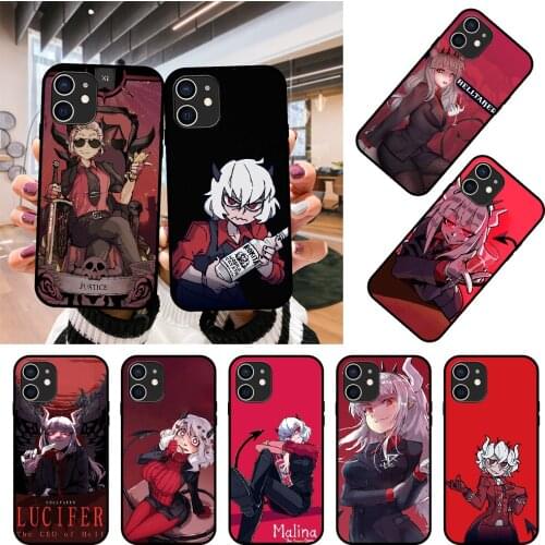 Phone Case For Apple IPhone 12 Mini 11 Pro XR X MAX SE XS 4 5 6 6S 7 8 E Plus Black Cover Shell Tpu Anime Cartoon Helltaker