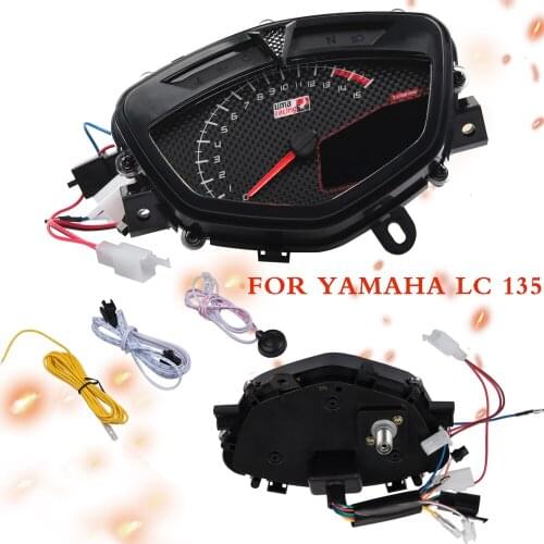Motorcycle Speedometer Motorbike LCD Digital Speedometer with Dual Range Seven Color Screen For Yamaha LC135 Water Temperature