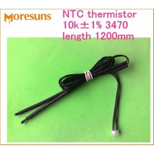 Free ship 20pcs/lot NTC thermistor 10k 1% 3470 length1200mm NTC temperature sensor