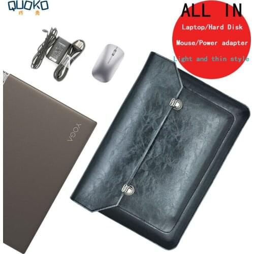 Double Layer Briefcase style Laptop Bag cover,Microfiber Leather laptop sleeve case for Lenovo Yoga 7 Pro C930 13.9 inch
