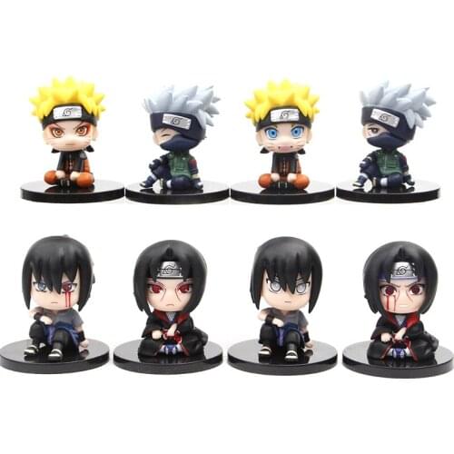 Naruto Shippuden Anime Figure Action Sasuke Uchiha Figma Q Version Figurine Model Kakashi Hatake Toys For Children Gift Doll