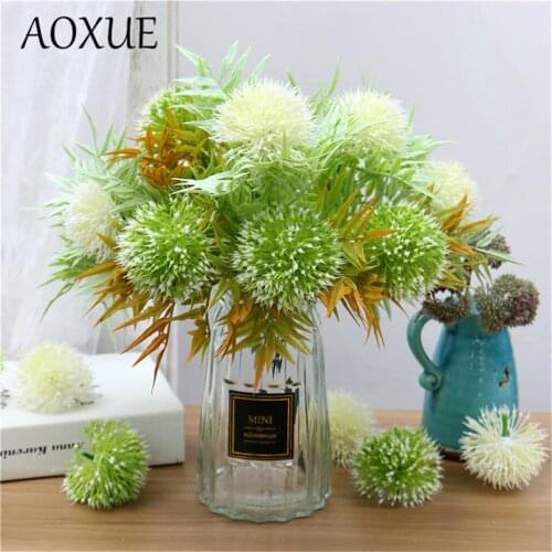 6pcs Simulation onion ball artificial flowers head plant dandelion DIY handmade plastic spiky ball soft home wedding decoration