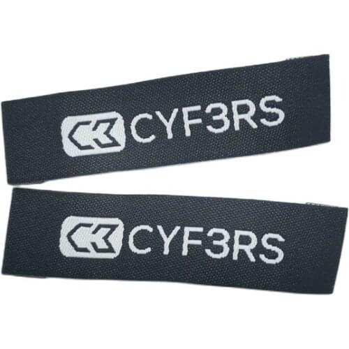 Customized Loop Fold Silver Fonts Logo Labels For Dress Clothing Tags Bags Hat Custom Gift Woven Label Private Tag For Clothes