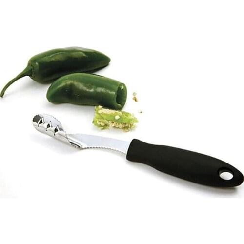 Stainless Steel With Plastic Handle Pepper Core Remover Chili Pear Fruits Vegetables Slicer Peeler Kitchen Accessories Tools