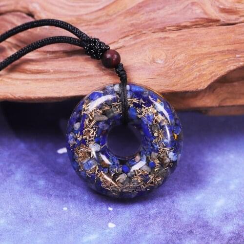 Healing Chakra Orgone Pendant With Lapis Lazuli Emf Protection Necklace Energy Generator For Balancing Chakra Meditation & Yoga