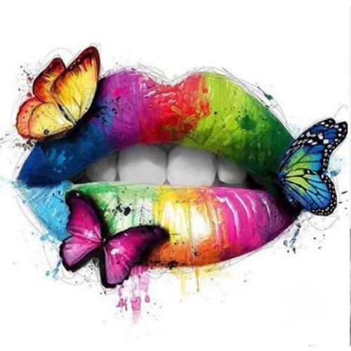 Kexinzu Full 5D DIY Square Round Diamond Painting Lips Butterfly 3D Embroidery Cross Stitch Rhinestone Mosaic Home Decor K2020