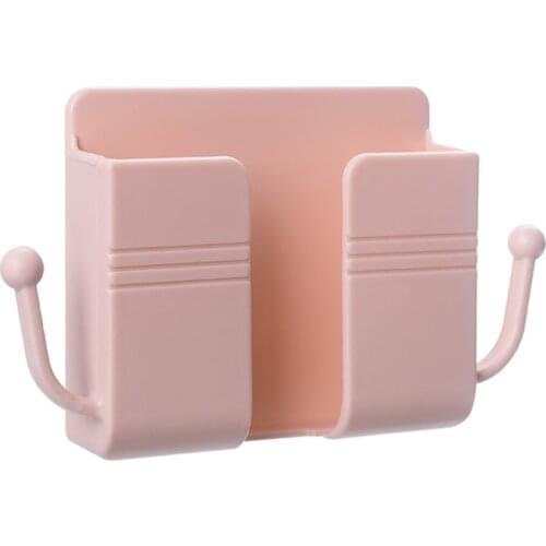 Adhesive Wall Mount Phone Holders with 2 Side Hooks for Phone Charging Brackets
