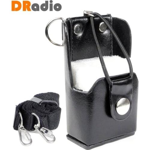 Leather Protective Sleeve Shoulder Bag Hard Holster Case for Motorola GP328 GP340 GP380 GP3188 EP450 Walkie Talkie Two Way Radio