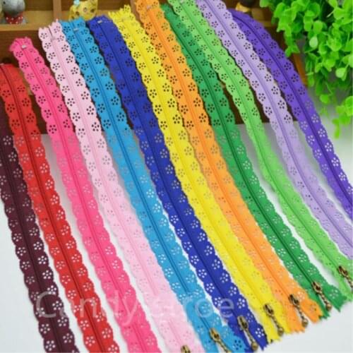 53cm Random Color 6pcs/lot Zippers Lace Nylon Finish Zipper for Sewing Wedding Dress AA7455