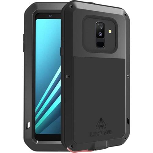 Metal Case For Samsung Galaxy A6 2018 Shockproof Dirt Proof Full Body Protective Glass Armor Cover for Samsung A6plus 2018 A 6