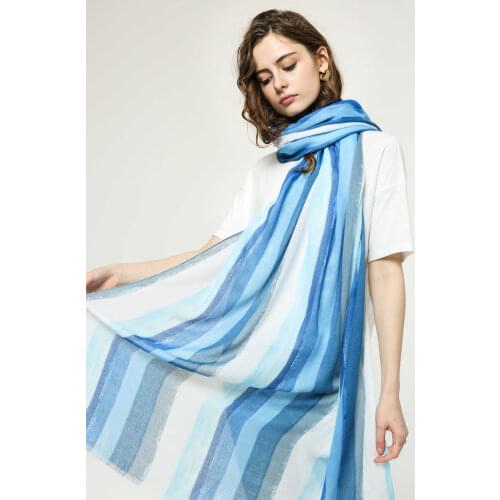 Fashion Cotton Ombre Stripe Print Fringe Scarf Shawls Women Candy Color Soft Wraps Scarves Hijab 6 Color 2019 Free Shipping