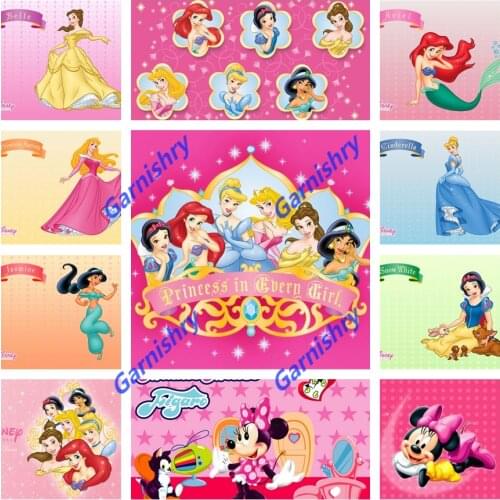 Disney Princess DIY 5D Diamond Painting Full Square&Round Diamond Embroidery Mosaic Cross Stitch Kits Girls Pink Room Decor