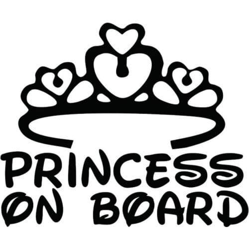 Princess Car Stickers BABY ON BOARD Sticker on Auto Warning Sign Decoration Car Styling Car Stickers and Decals,17cm*14cm