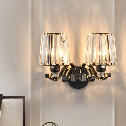 Bedroom Study Wall Lamp Nordic Crystal Wall Light Creative Household Lamp American led Wall Sconce K9 Crystal Wall Lamp