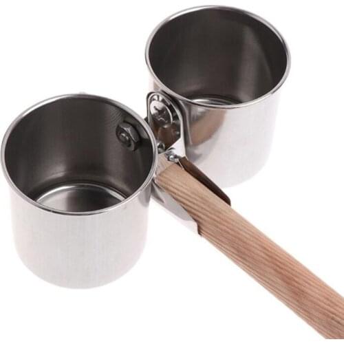 Stainless Steel Birds Parrot Feeder Round Bird Parrot Aviary Pet Food Water Feeding Bowl Pets Cage Clip Cup Dispenser Bowl