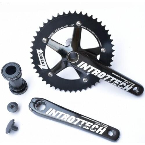 INTRO7 New Alumniun Alloy Crankset Fixed Gear Crank 48T 170mm BCD144 Single Speed TRACK BIKE Crank Bicycle Chainwheel Include BB