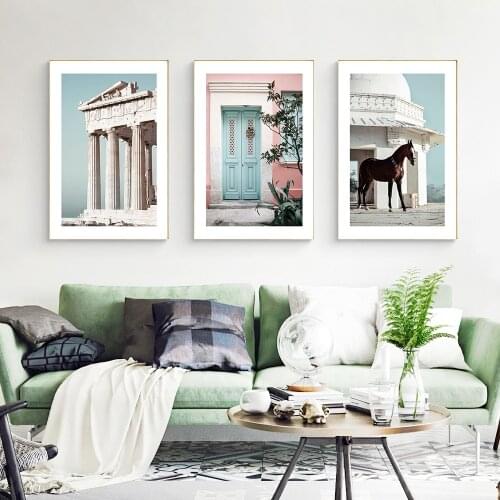 Scandinavian Poster Photography Canvas Painting Travel Art Print Modern Black Horse Wall Picture for Living Room Home Decor