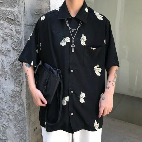 ZCSMLL Shirt Female Korean Style Vintage Summer Print Short-sleeved Shirt Loose Casual All-match Shirt 2021 New Fashion