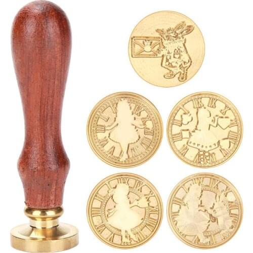 DIY Rosewood Handle Sealing Wax Stamp Antique Palace Metal Animal Girls for Documents Wedding Invitations Customs Crafts Gifts