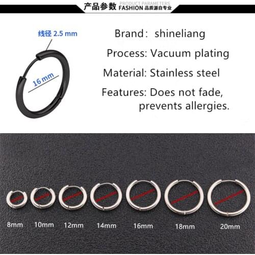 2pcs Stainless steel Hoop Earrings for men women Fashion jewelry gold blue black plating nose lip ring ear Small Round Earrings