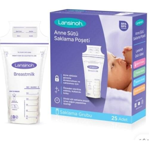 Lansinoh Breast Milk Storage Bag 25pcs Sterilized High Quality Double Lock System To Prevent Air Leakage, Leakage and Spill