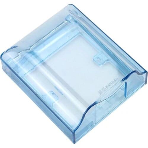 86 Type Wall Socket Waterproof Box Blue Transparent Anti-leakage Protection Switch Cover of Socket Bathroom Kitchen Accessory