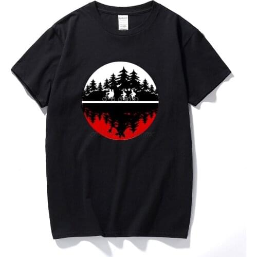 Funny Design Two-worlds Mens T-shirt short sleeve Tee shirt Streetwear Style Stranger Things T shirt Male