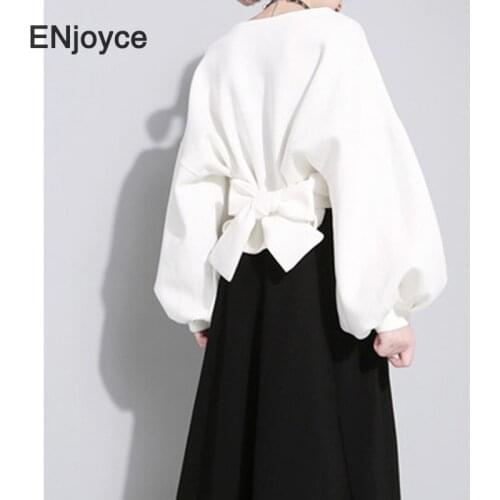 2021 Spring New Bowknot Short Sweatshirt Women Korean Fashion White Pullover Casual Oversize Hoodie Clothing