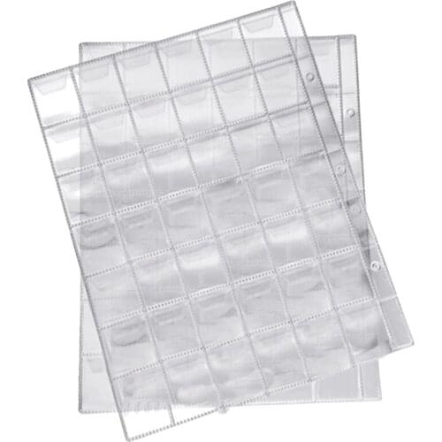 10 PCS 42 Pockets Clear Coin Holders Folder Sheets Storage Cash Money Collection Album Creative PVC Albums Collecting