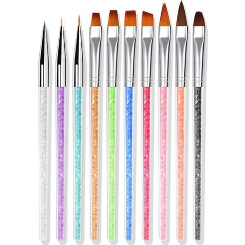 10Pcs Nail Brushes Design Set Nail Art Brush Set Painting Pen Drawing Nail Tools Polish Brush Polish Brush Kit Manicure Kit