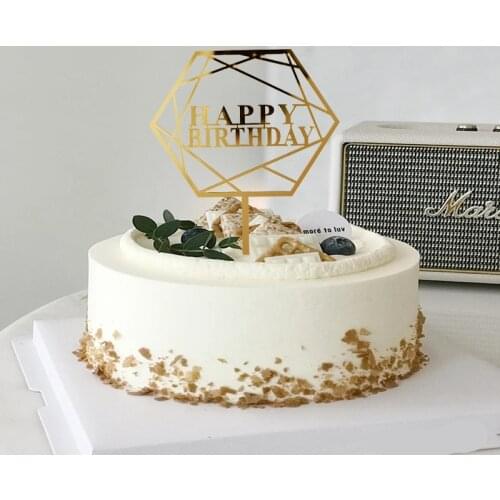 2021 Happy Birthday Cake Toppers Gold Acrylic Birthday Cake Topper Decor for Kids Birthday Party Cake Decorations Baby Shower