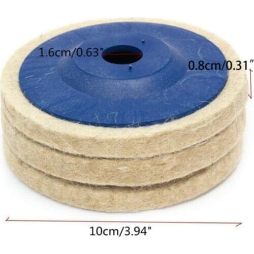 3pcs/ Set 100mm 4 Wool Buffing Angle Grinder Wheel Felt Polishing Disc Pads Kit