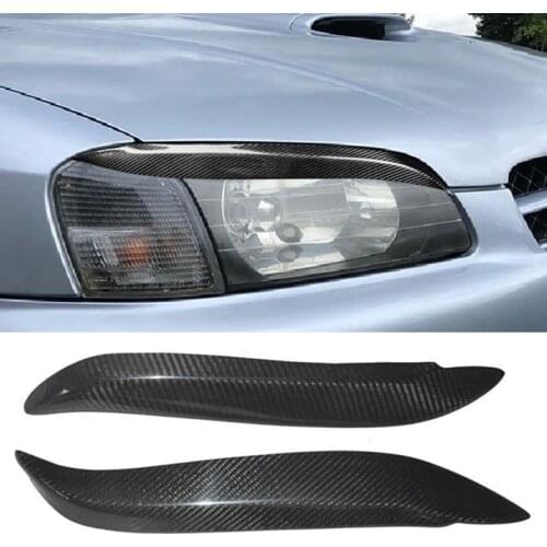 Car Carbon Fiber Headlight Eyebrow Point Molding Decoration Trim Cover for Toyota Starlet Glanza EP91 1996-1999