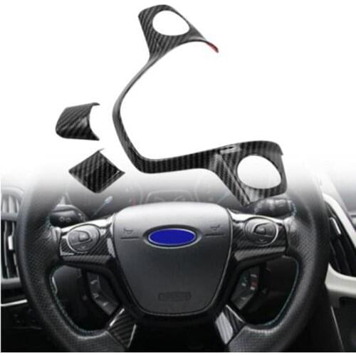 Car-Styling For Ford Focus 3 mk3 2012-2014/ KUGA 2013-2015 steering wheel Decorative cover sticker case