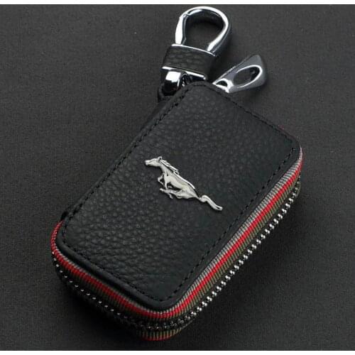 Car Key Case For Ford Mustang Mondeo MK GT 350 500 Cobra Focus 2 3 F-150 Fiesta Kuga 3D Metal Logo Keychain Cover Car Accessory