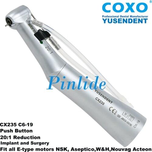COXO Dental 20:1 Contra Angle Low Speed Implant Surgery Handpiece CX235 C6-19 For NSK