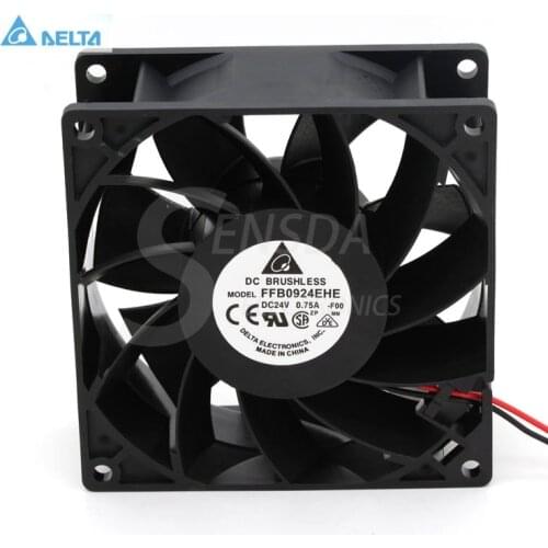 For delta FFB0924EHE 9238 90mm 92mm DC 24V 0.75A 2-wire -pin server inverter cooling fans case axial