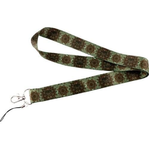E3497 Classic Retro lion Flower Lanyard Keychain keys Badge ID Mobile Phone Rope Gifts Lanyard With Card Holder Cover