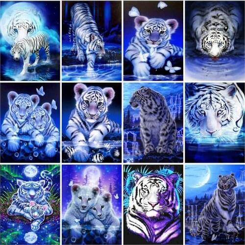 Evershine 5D DIY Diamond Painting Tiger Animals Diamond Embroidery Cross Stitch Full Square Diamond Mosaic Sale Home Decoration