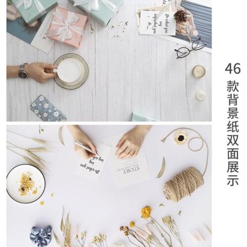 Writing Letter Milk Cup Photo Studio Backgrounds 57x87cm 2sides PVC Cover Waterproof Paper Backdrops Wood Marble Wall Printing