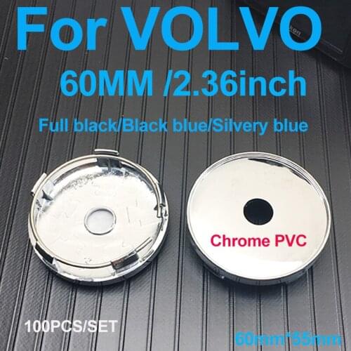 Black/Blue 60mm 2.36" for XC90 XC70 XC60 V40 V50 V60 Car Styling Auto Car Wheel Center Caps Covers Wheel Rims Hub Badge Emblem
