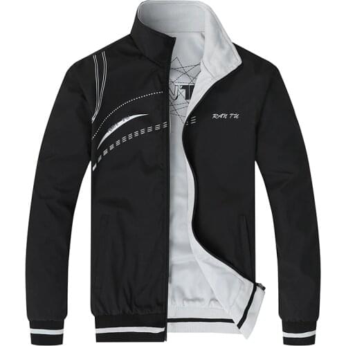 Solid Casual Jacket Men Spring Autumn Outerwear Fashion Sportswear Mens Quality Jackets Male Double Side Wear Coats 5XL 6XL
