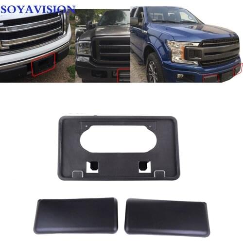 NEW Front Bumper Guards Inserts Pads Cars License Plate Bracket For 09-14 Ford F150 License Plate Holder Mounting Bracket